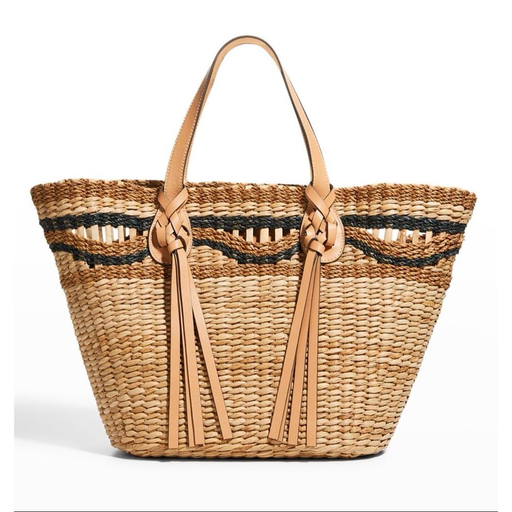 Nearly NEW Ulla Johnson Surfside Straw Basket Tote Bag $495 - Picture 2 of 9